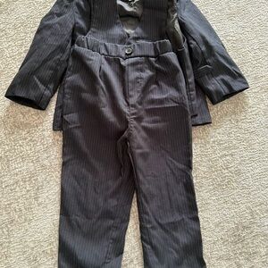 Classic Boys Black Pinstripe Matching Suit Set